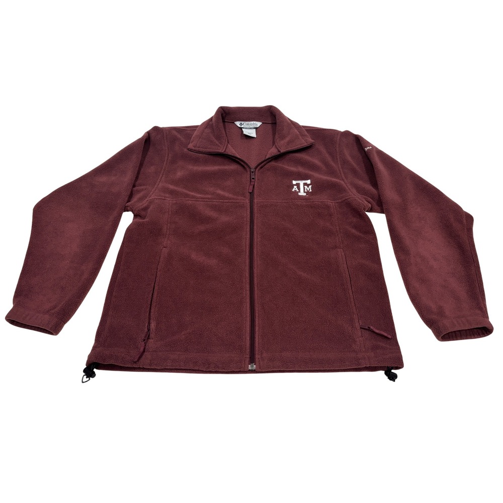 Columbia Texas A&M Aggies Fleece Jacket Mens Medium Maroon Full Zip NCAA 0057